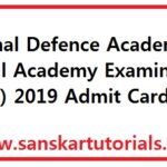 National Defence Academy and Naval Academy Examination (II) 2019 Admit Card