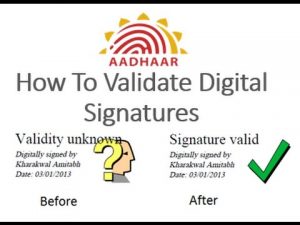 verify digital signature in e aadhaar