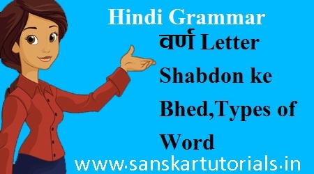 Shabdon ke Bhed Types of Word वर्ण Letter