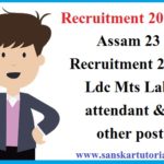 Assam 23 Recruitment 2020 Ldc Mts Lab attendant & other post