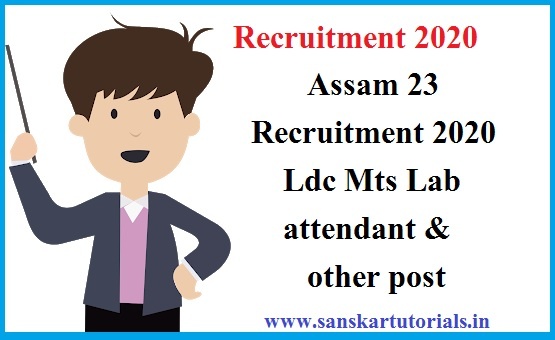 Assam 23 Recruitment 2020 Ldc Mts Lab attendant & other post