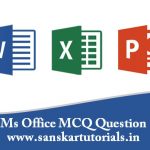 Ms Office mcq Question hindi me