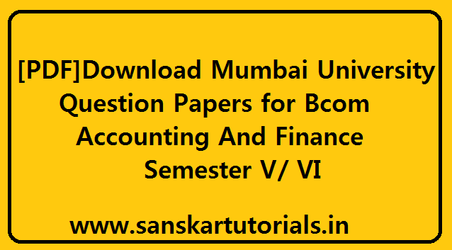 Download Mumbai University Question Papers For BAF